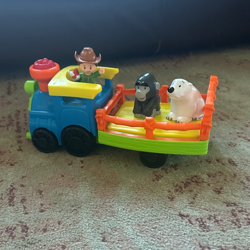 Fisher-Price Blue and Green Toy Train with Animals